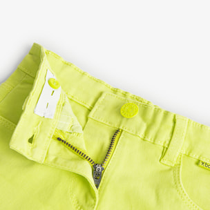 Short bÃ¡sico niÃ±a, sarga elÃ¡stica liso, verde