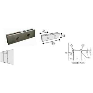 Penture inférieure carré français SEVAX inox brossé - SX1132IBFR