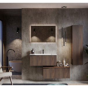 MOBILE DA BAGNO CANNES 90 NOCE NORDICO SCURO - 6 PEZZI