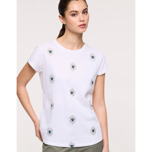 Camiseta Manga Corta Blanco - Olhosa