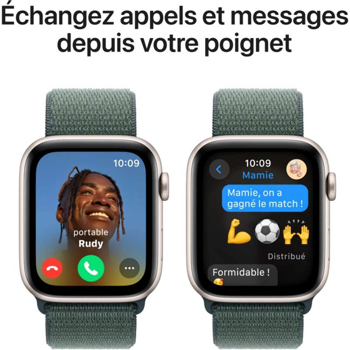 Montre connectée APPLE WATCH SE 40mm Lumière Stellaire/Vert Loop