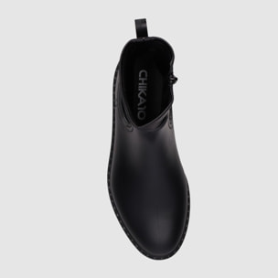 Botines de Piel Sintética - Negro - Tacón: Bajo