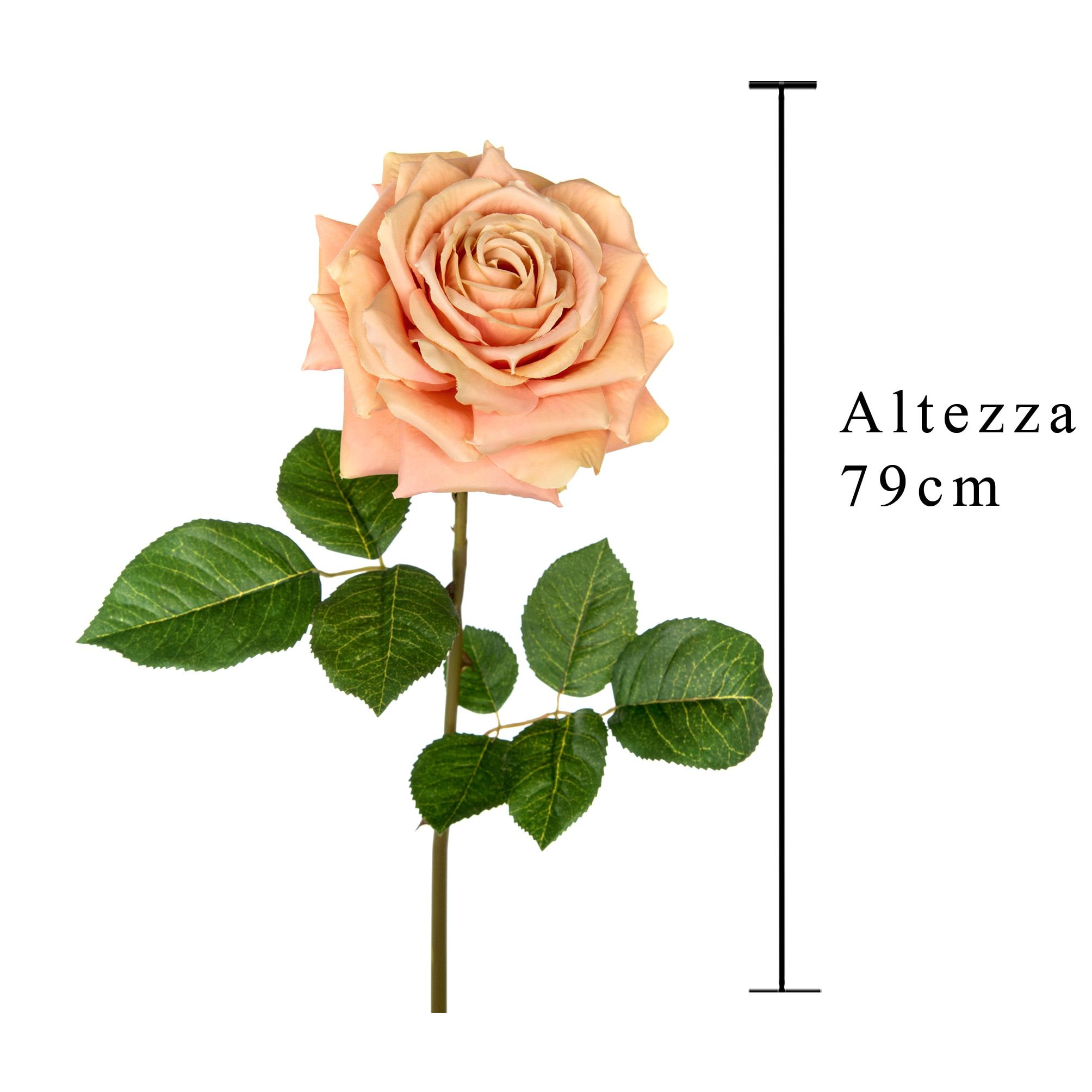 Rosa Aperta. Altezza 79 Cm - Pezzi 4 - 13,5X79X13,5cm - Colore: Altro - Bianchi Dino - Fiori Artificiali