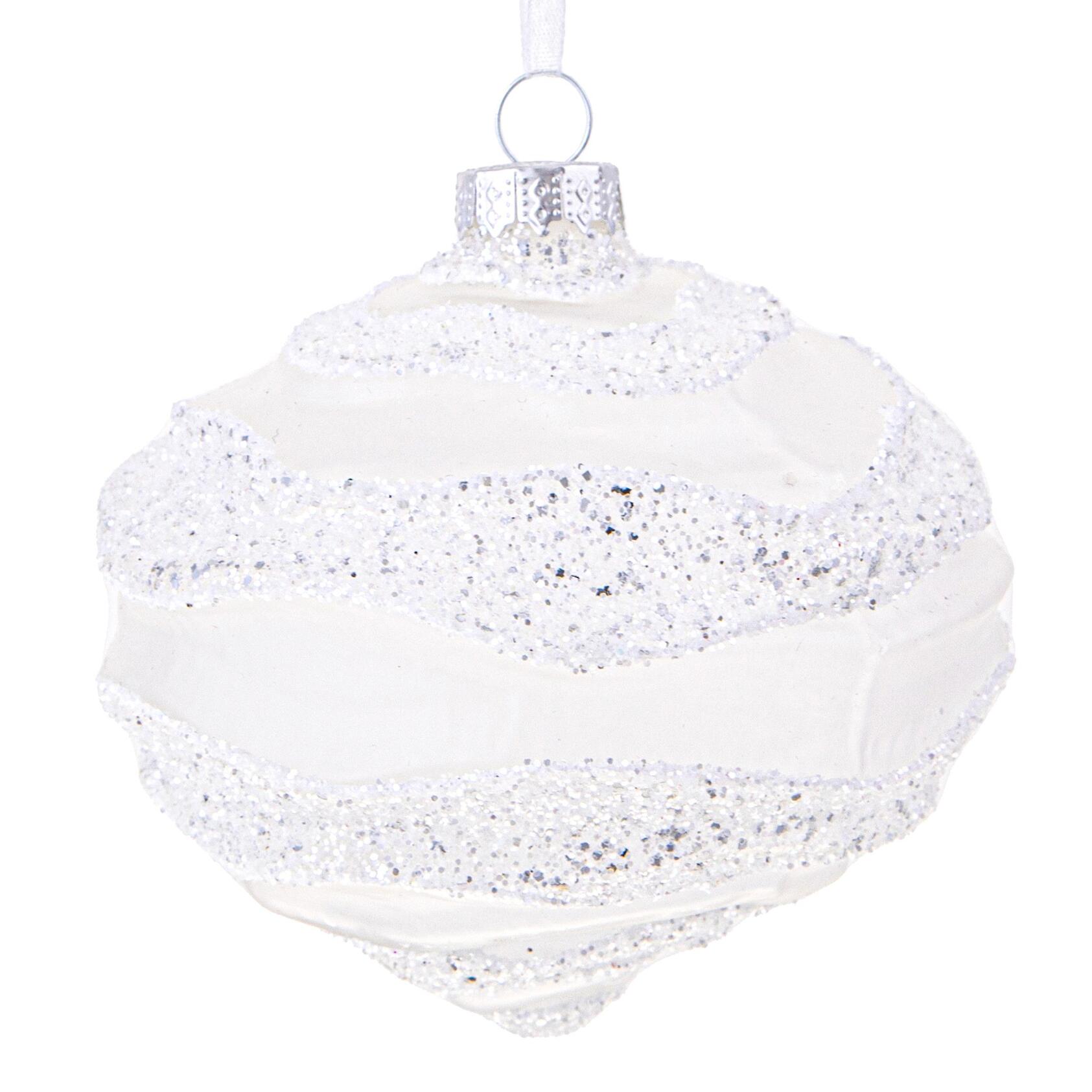 Cipolla con Glitter - Pezzi 4 - Colore Bianco - 10x10Hx10cm - Bianchi Dino