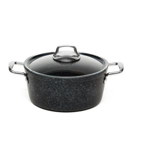 Casseruola con coperchio 24 cm Excelsa – Five Stars, Alluminio antiaderente Nero