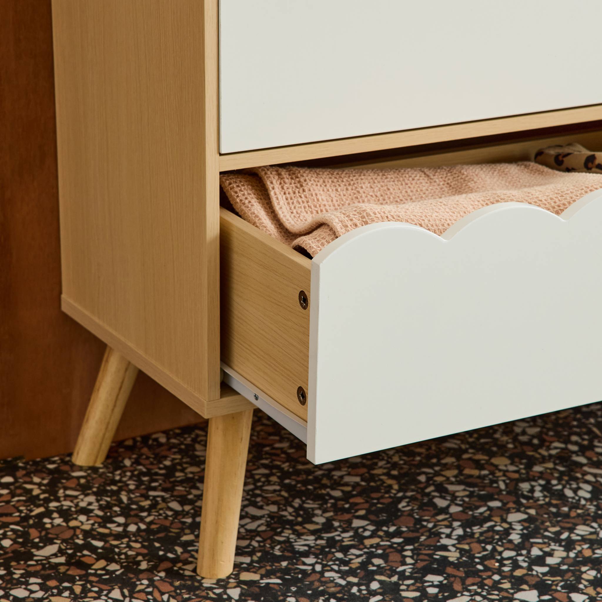 Commode enfant décor bois 3 tiroirs AZUR