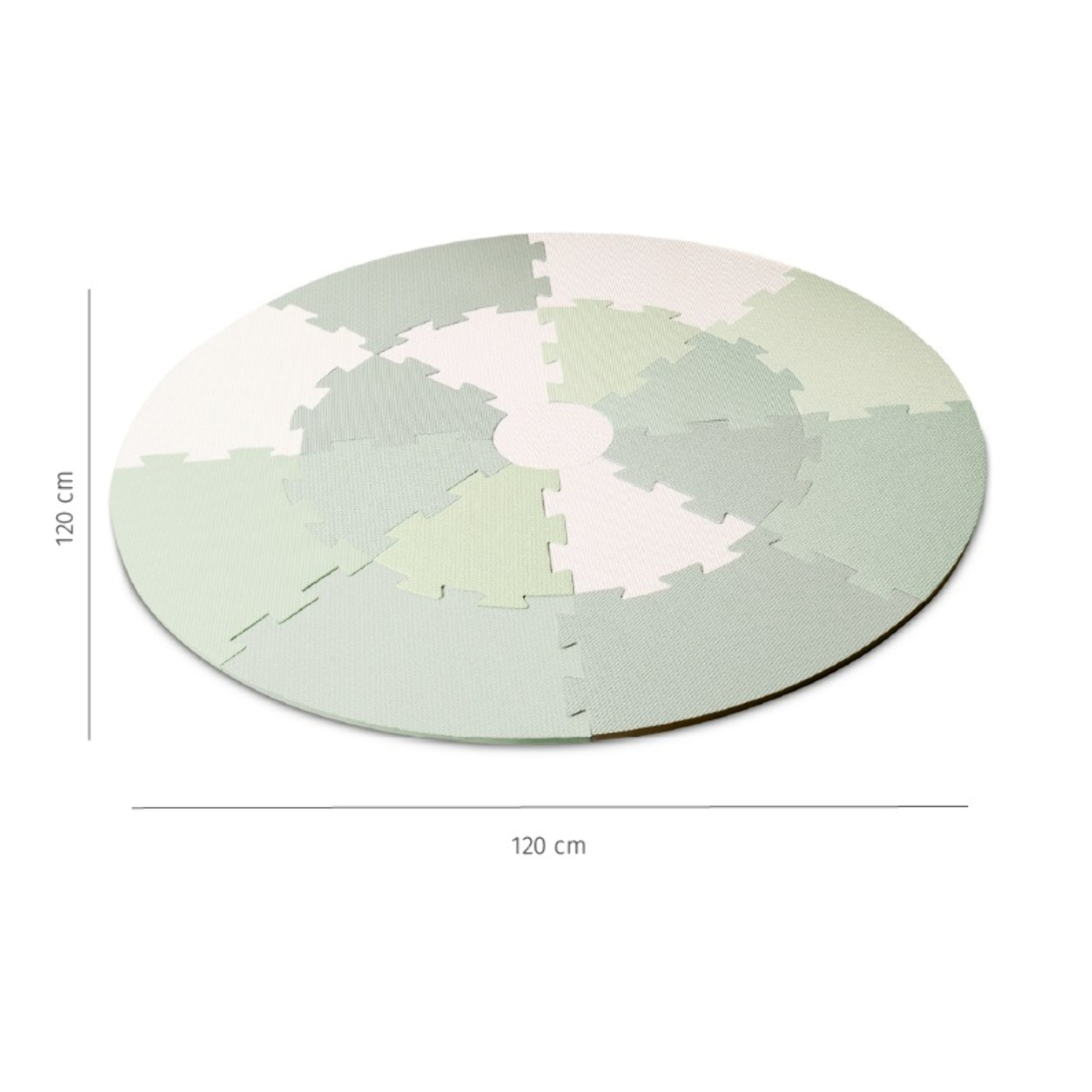 Alfombra infantil GREEN PLAYMAT redonda espuma EVA diseño puzle verde