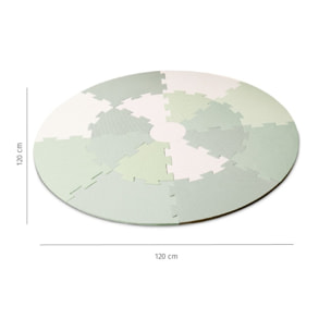 Alfombra infantil GREEN PLAYMAT redonda espuma EVA diseño puzle verde