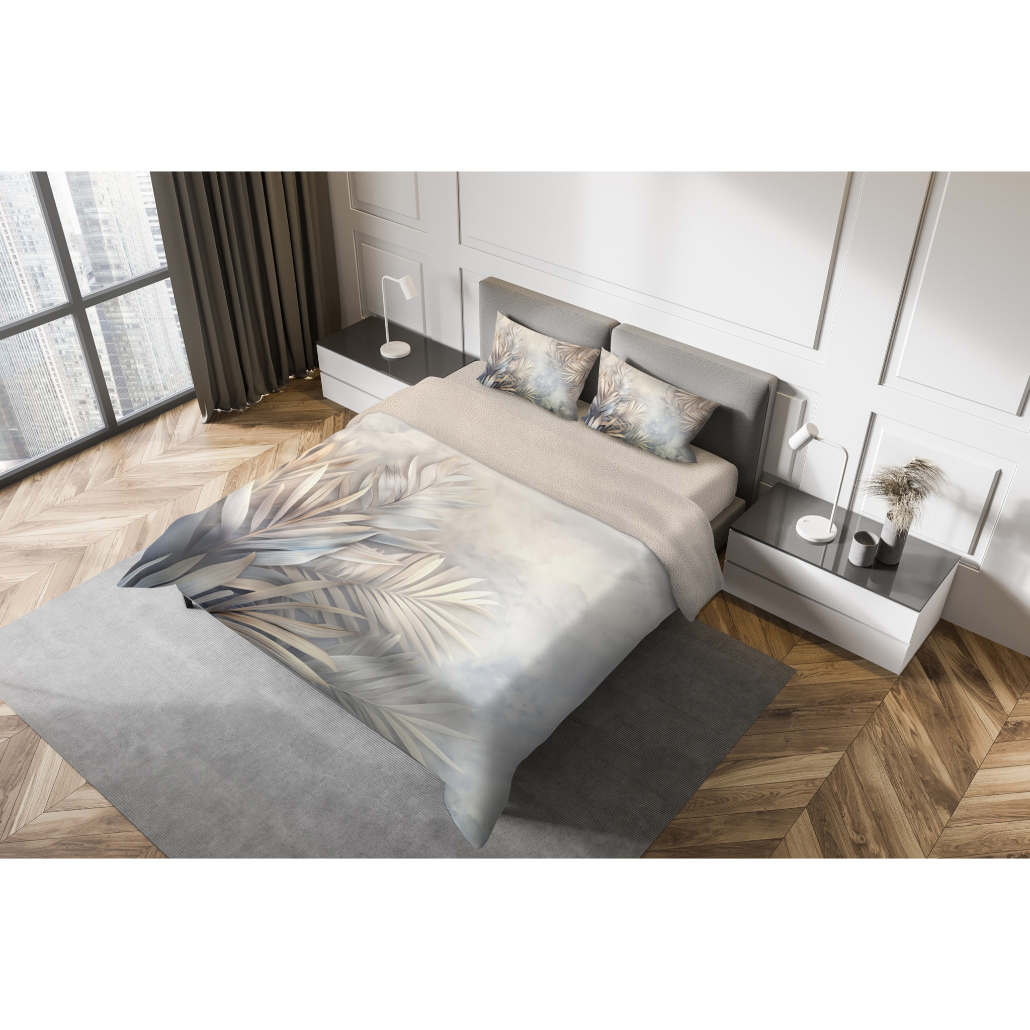 Parure copripiumino fotografico Piazzato Fine Art 2 piazze Disegno Kenzia