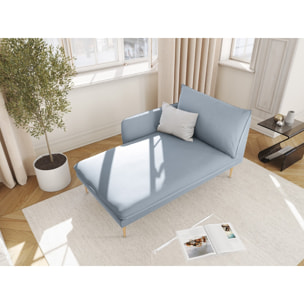 Méridienne gauche "Vienna" en velours bleu clair