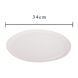 Piatto In Ceramica Decorato. Larghezza 34 Cm - Pezzi 1 - 34X3X34cm - Colore: Bianco - Bianchi Dino - Ceramica