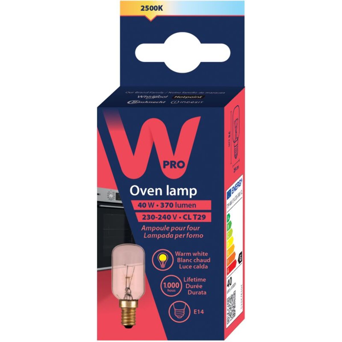 Ampoule WPRO E14 T29 40W 220V