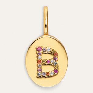 Charm Personalizado Signet Letter Colors Placcato Oro