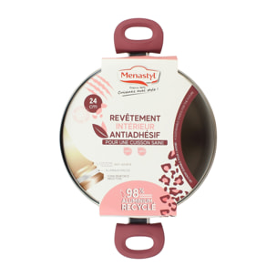 Faitout aluminium recyclé 24cm léopard rose - tous feux  LEOPARD