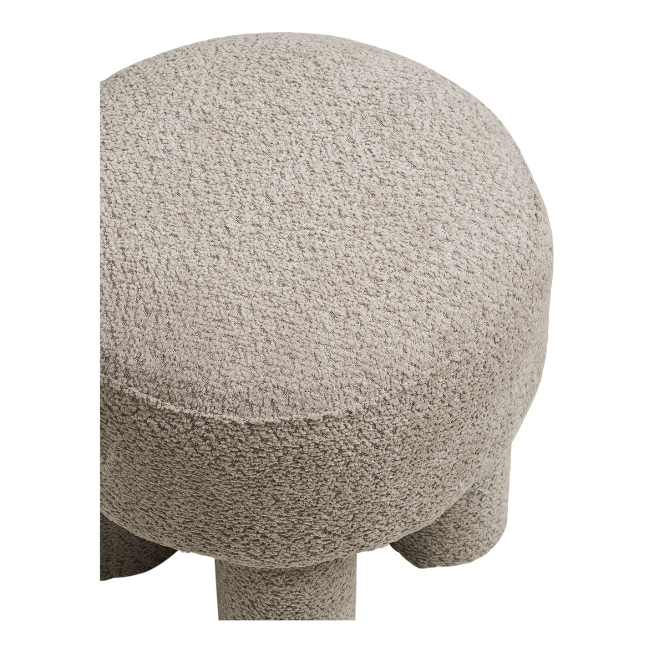Pouf Canberra in Poliestere Sabbia Scuro — Ø43×43 cm, HN1258