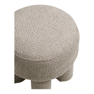 Pouf Canberra in Poliestere Sabbia Scuro — Ø43×43 cm, HN1258
