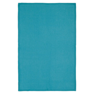 Lot de 3 torchons imprimés - coton - bleu canard - 45x70 cm