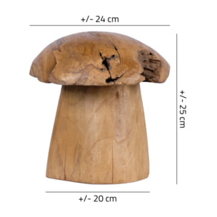Champignon en bois de teck 25 cm de haut - LAMPI