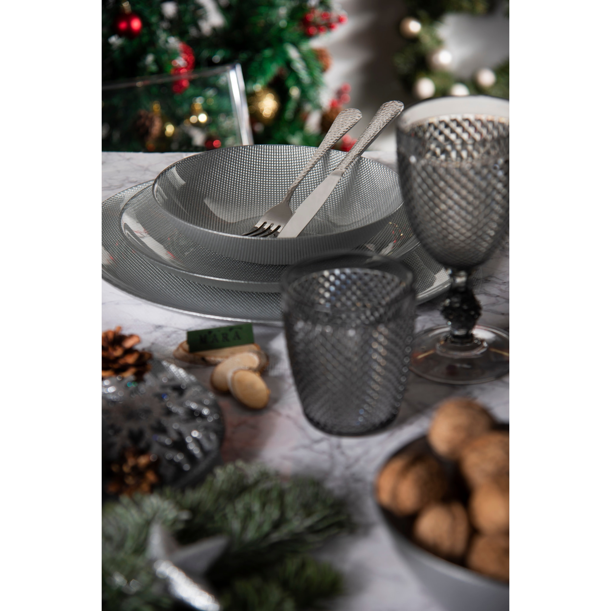 Set de 6 verres à vin Excelsa – Diamond, Plastique Argent 39 cl