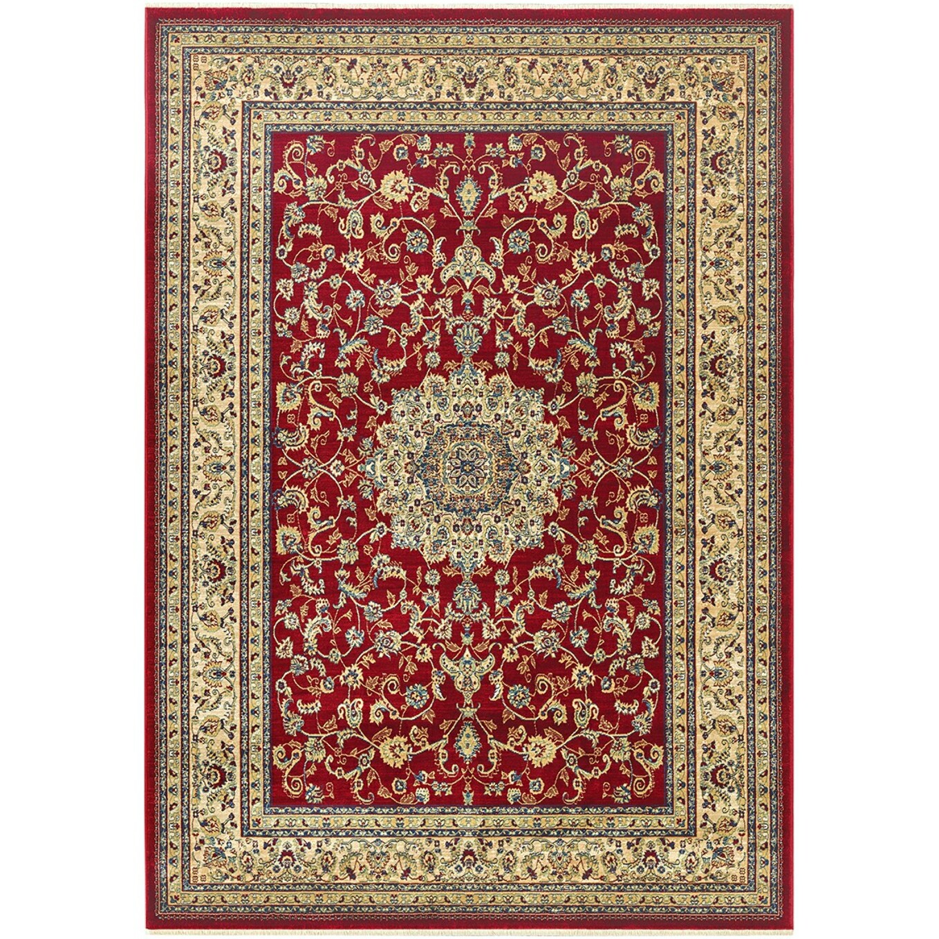 Tappeto Stile Persiano Disegno Medaglione rosso