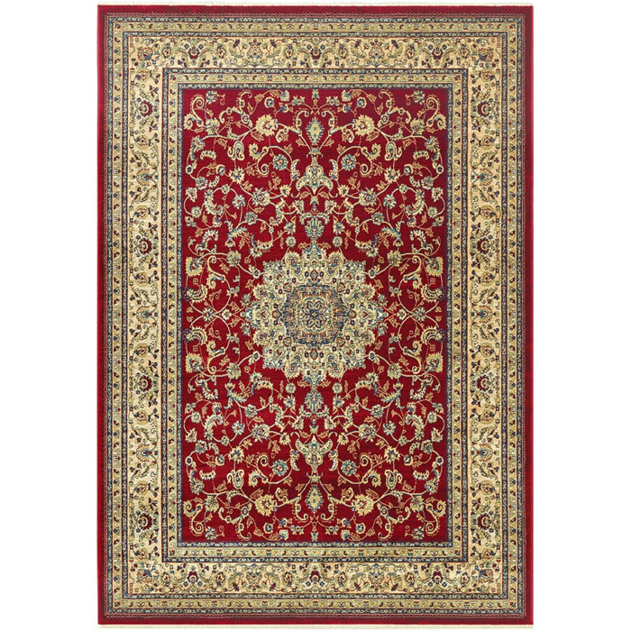 Tappeto Stile Persiano Disegno Medaglione rosso