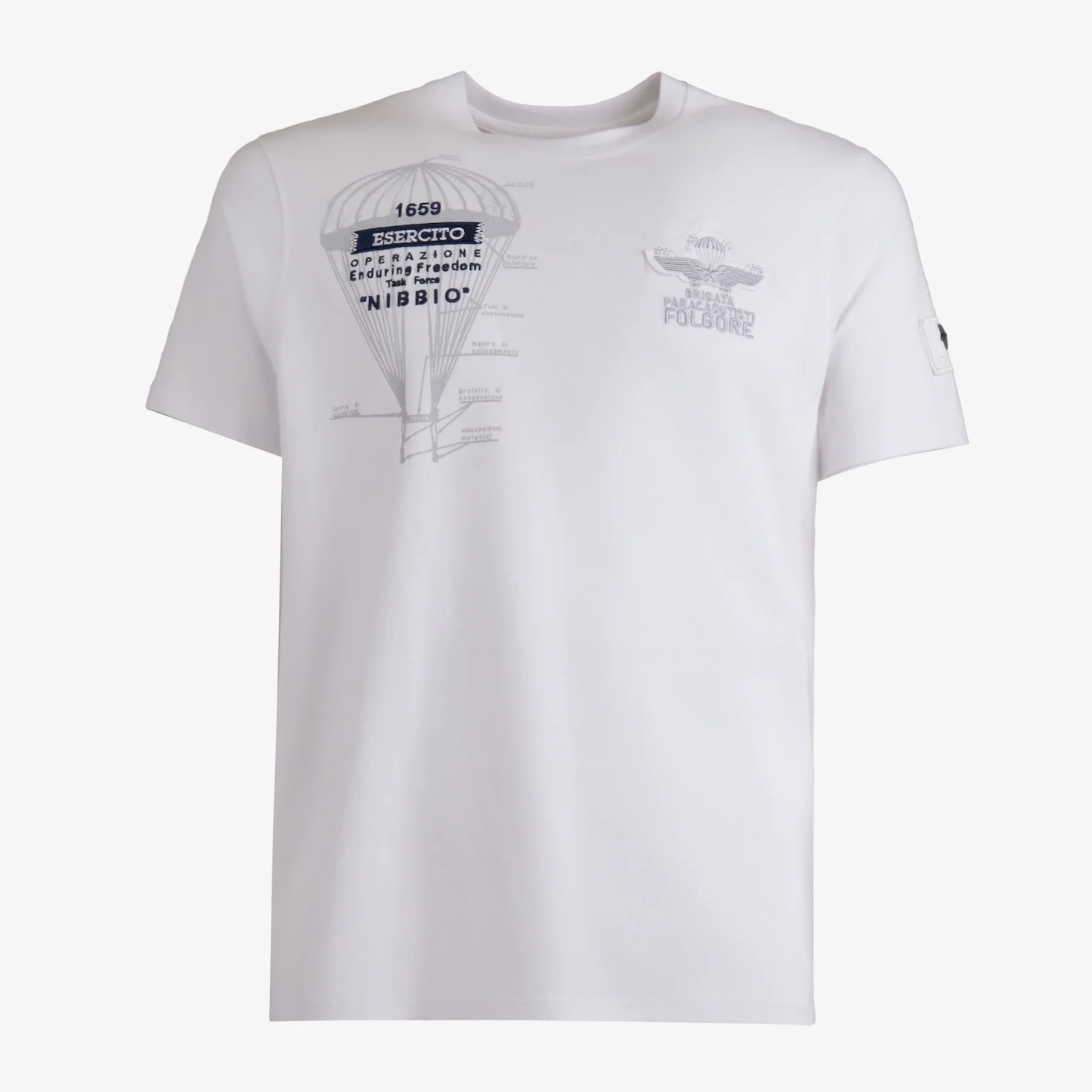 T-shirt Folgore a maniche corte bianca uomo