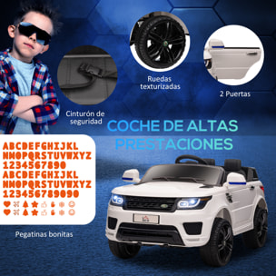 Coche Eléctrico SUV para Niños de 3-6 Años con 2 Motores 12V 110x68x52 cm Blanco