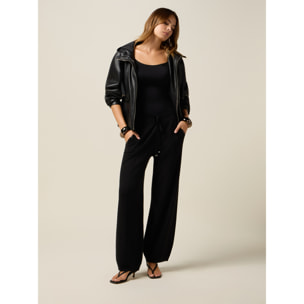 Oltre - Pantaloni joggers in maglia - Nero