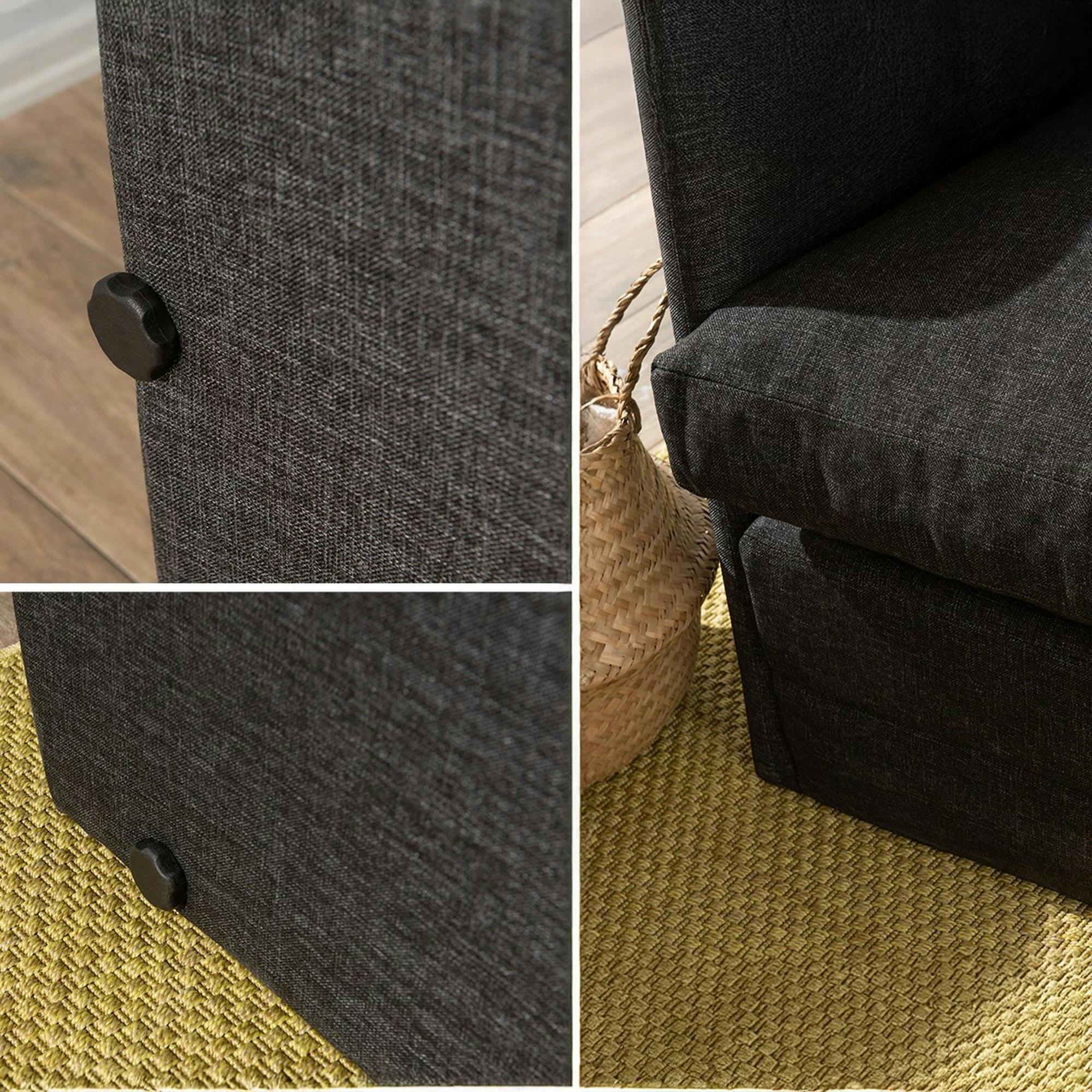 Canapé-lit d'appoint en lin gris foncé, 2 personnes ORURO