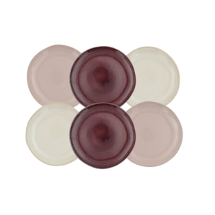 Lot de 6 assiettes à dessert, TERRA