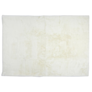 Tapis Imitation Fourrure Fin Ecru 120x170cm