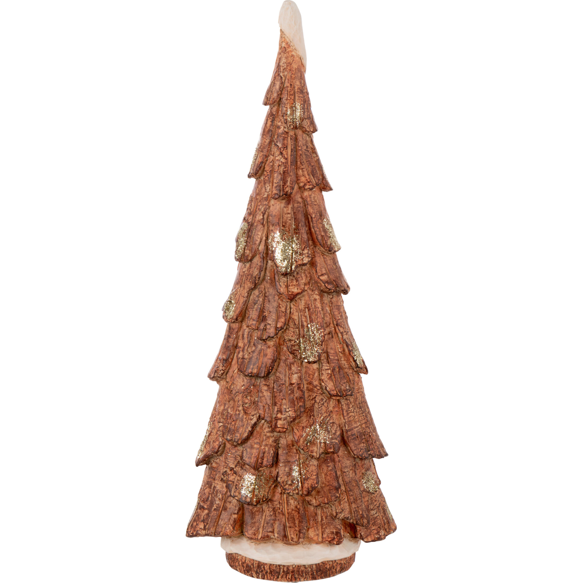 J-Line décoration Arbre Imitation - bois - polyrésine - camel - large