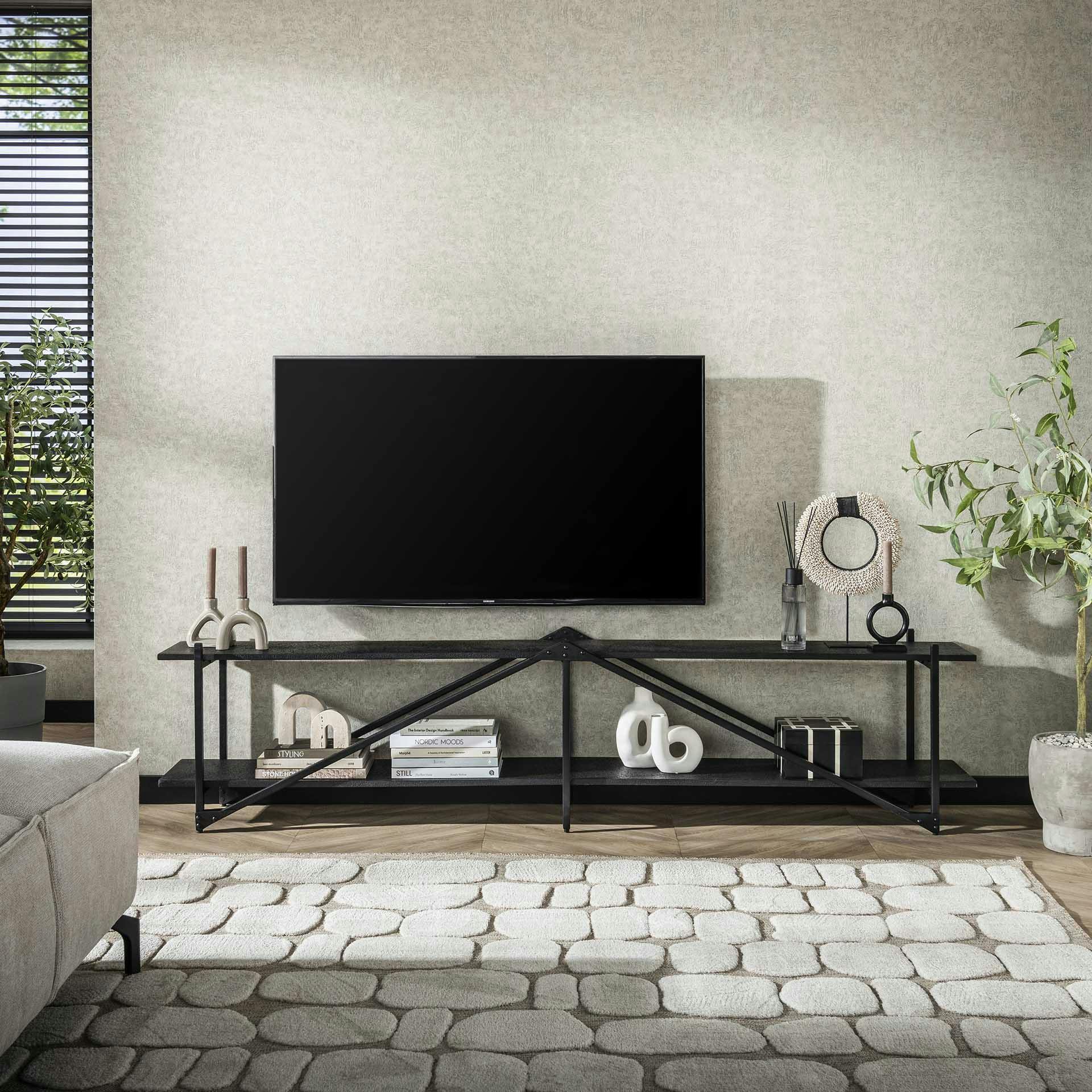 Banc tv moderne 2 niveaux 220 cm RALF