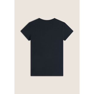 T-shirt in jersey stretch con grafica bicolore