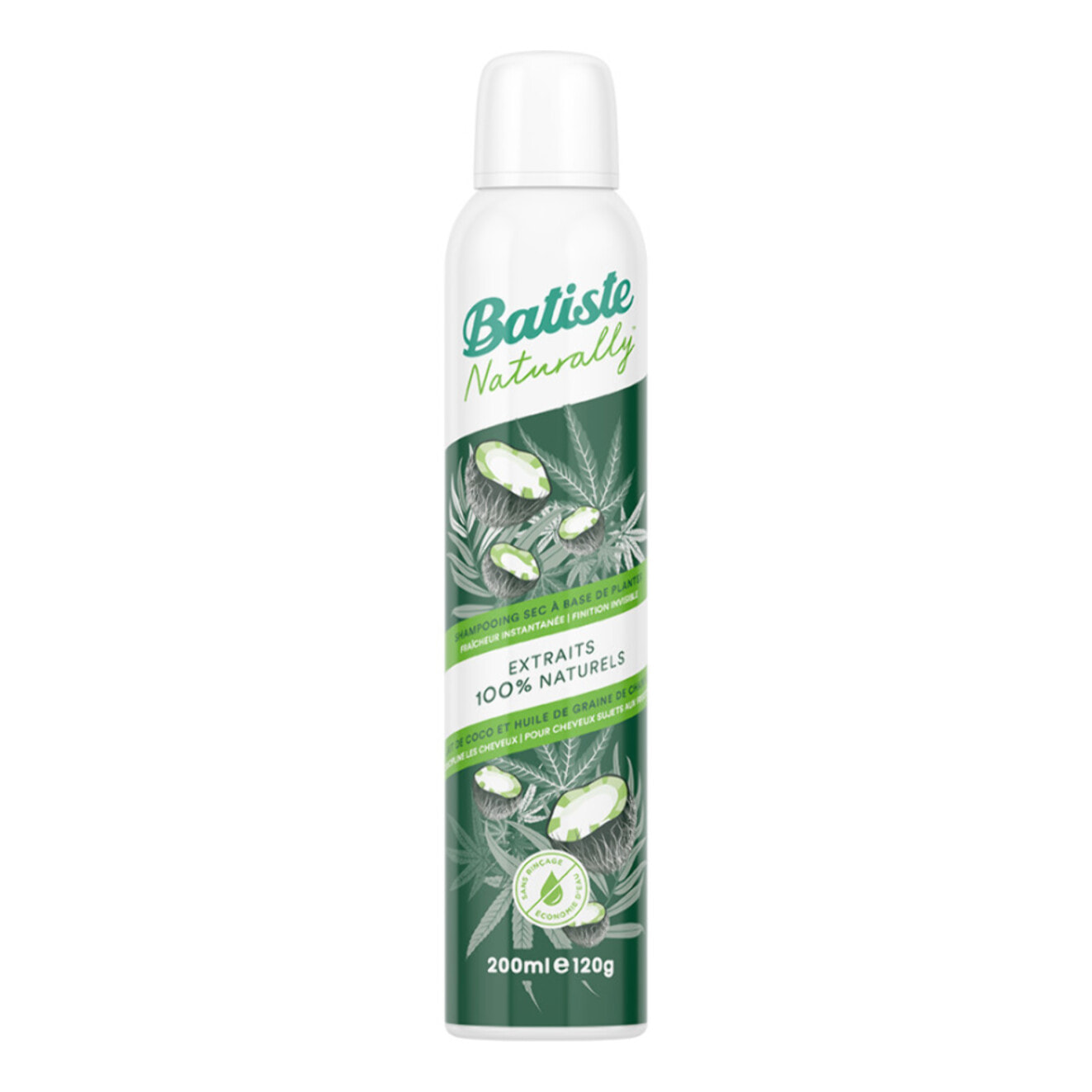 Pack de 6 - Batiste - Shampooing sec Naturally Coco et Chanvre