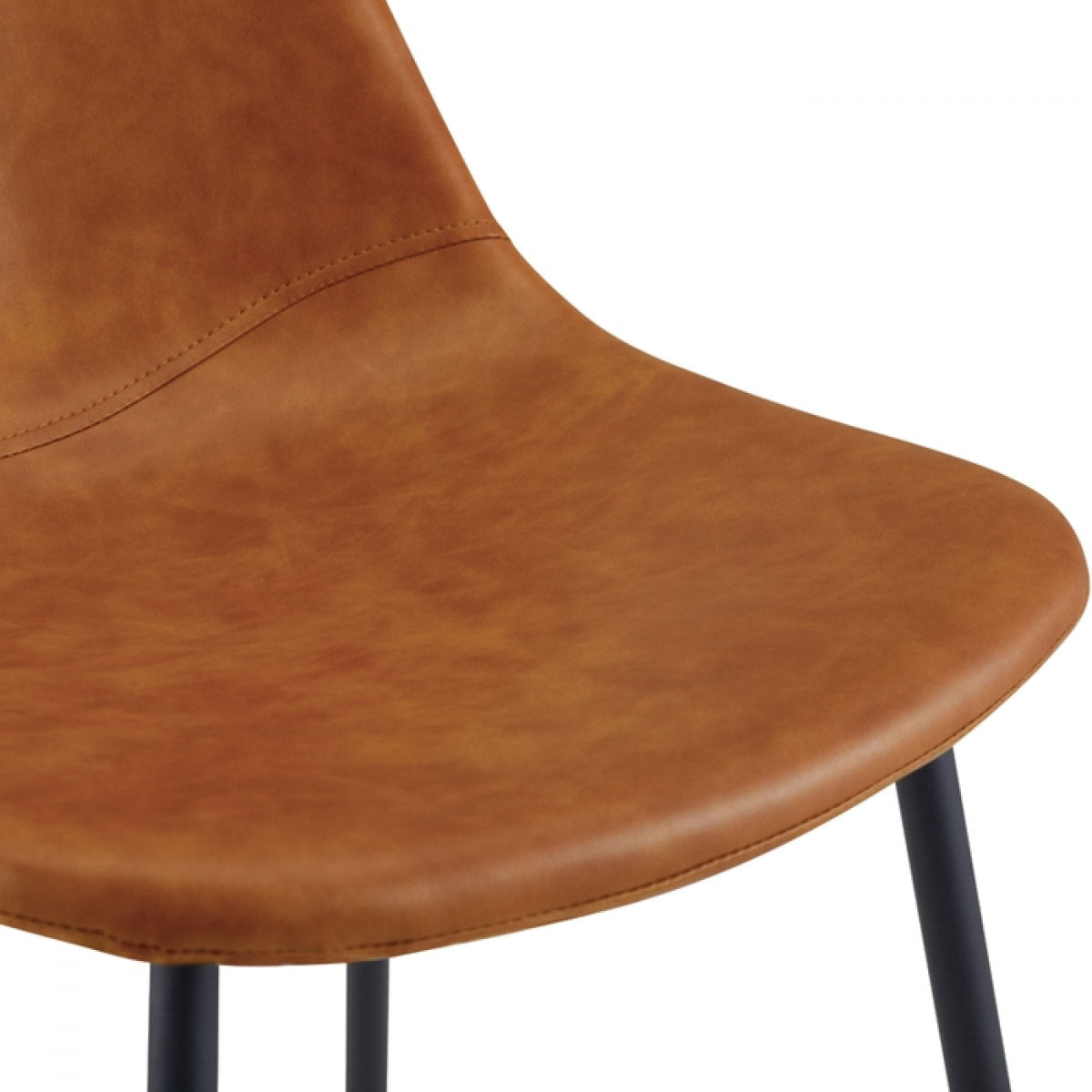 Lot de 2 chaises en cuir synthétique camel - Henrik
