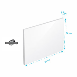 Tablier de Baignoire Blanc Brillant 80x50x2.5 cm - Acrylique et ABS