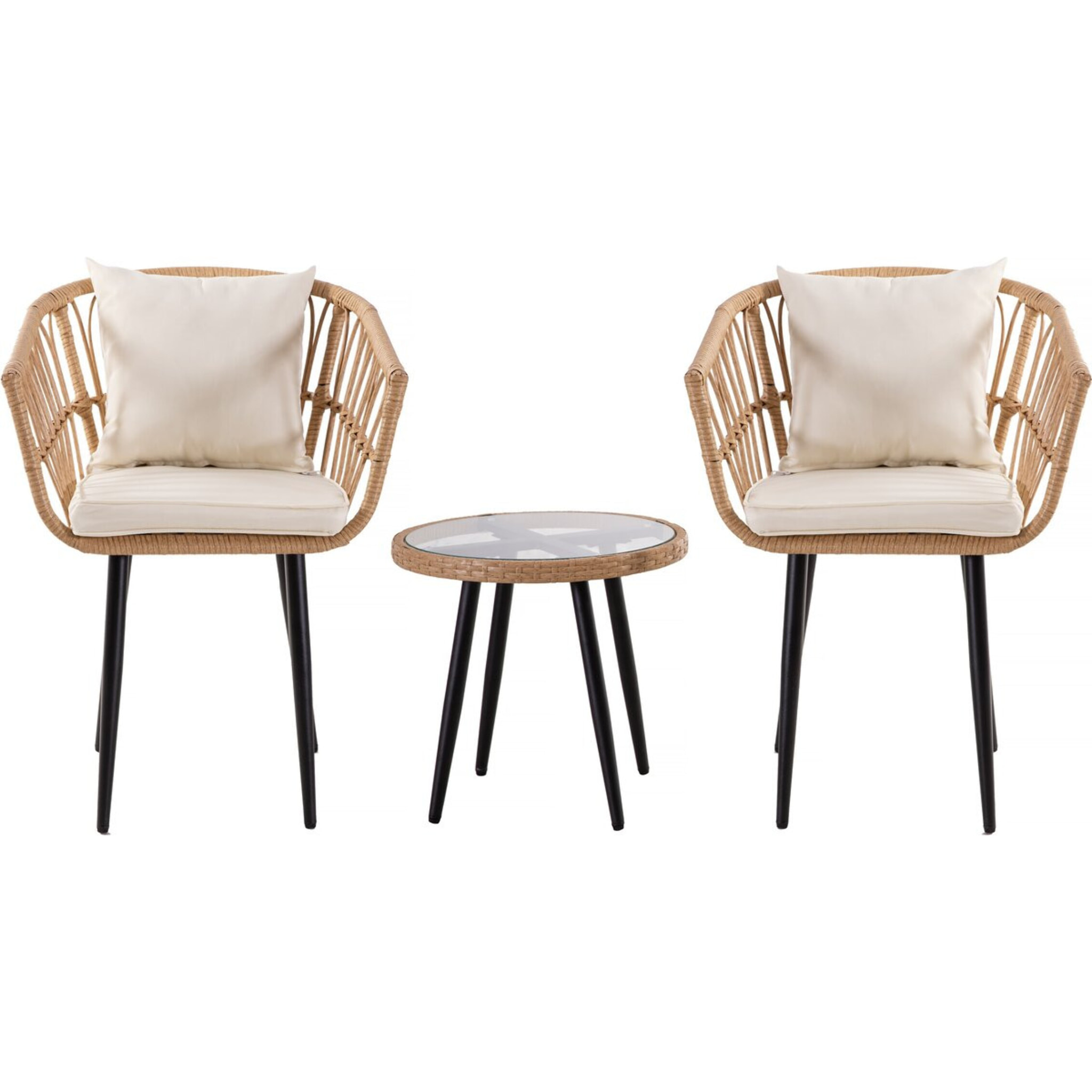 Salon de jardin rotin "Vela" - 2 places - Marron