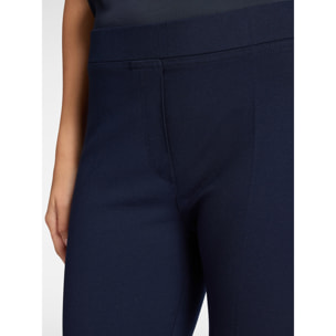 Elena Mirò - Pantalones de tiro alto en punto milanés - Azul