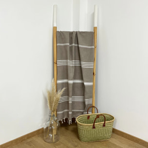 Fouta traditionnelle Kolora Taupe 100x200 190g/m²