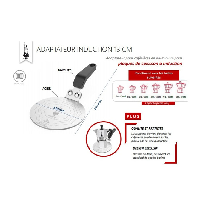 Adaptateur Induction pour Moka Express - 13 cm