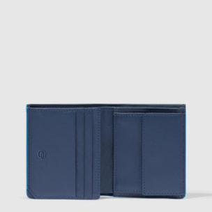 Piquadro Portafogli verticale in pelle con porta monete, porta carte di credito e protezione RFID