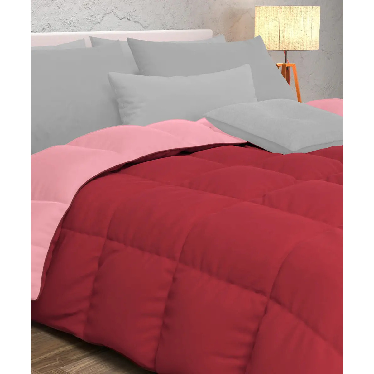 Piumino double face invernale Rosso Rosa in poliestere