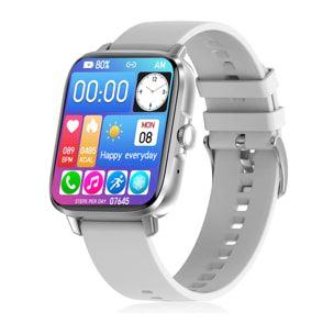 Smartwatch DT102, pantalla de alta resolución. Monitor cardiaco, ECG, modo multideporte. Notificaciones de APPs.