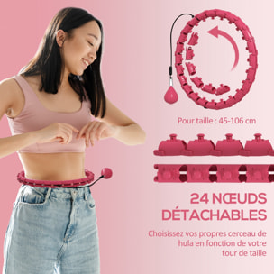 Hula Hoop fitness réglable dia. 45-106 cm - picots massage intégrés, segments amovibles - mauve