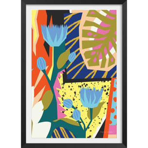 Affiche mode Born in the 80s Affiche + cadre en bois - Noir