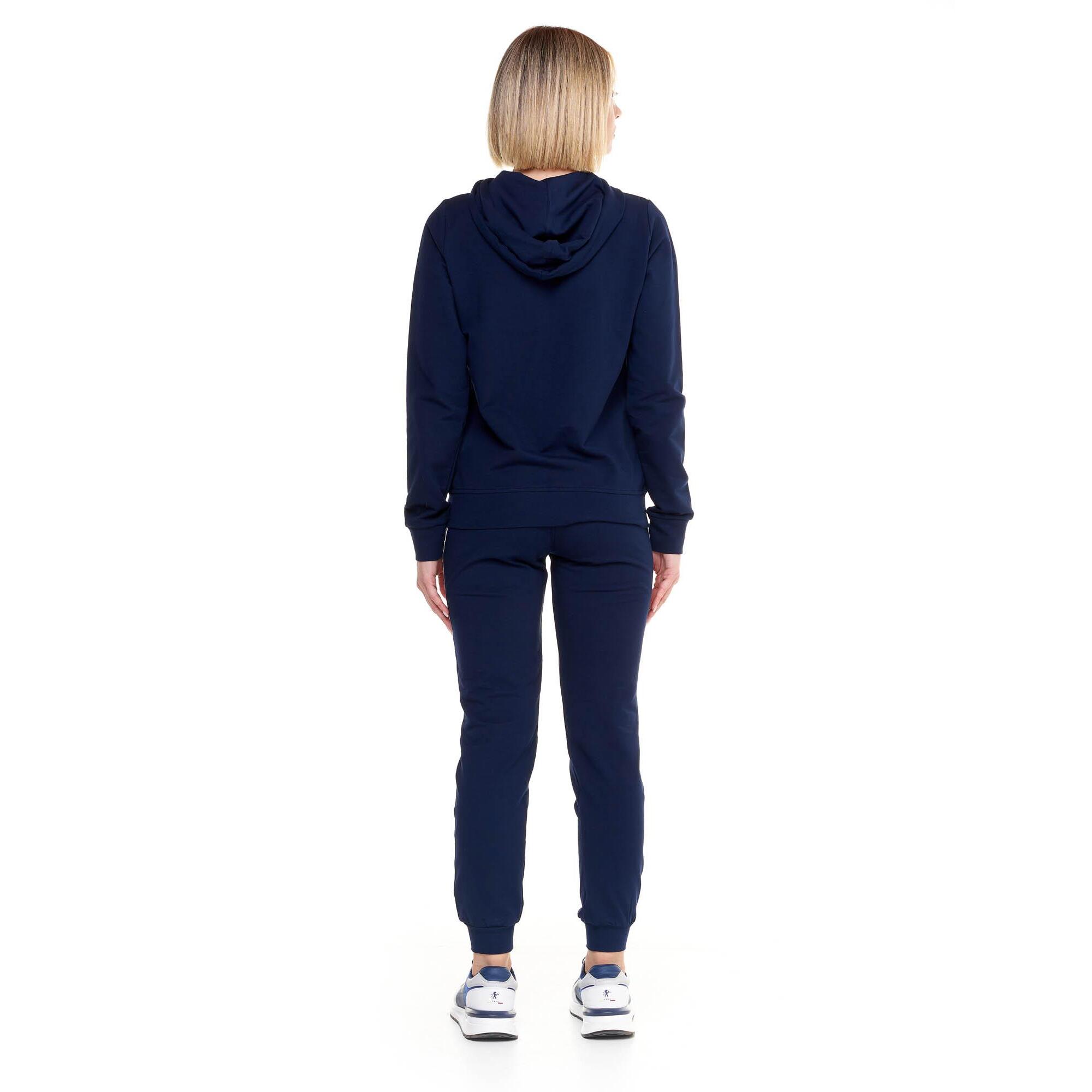 Chándal de mujer brillante con capucha y cremallera