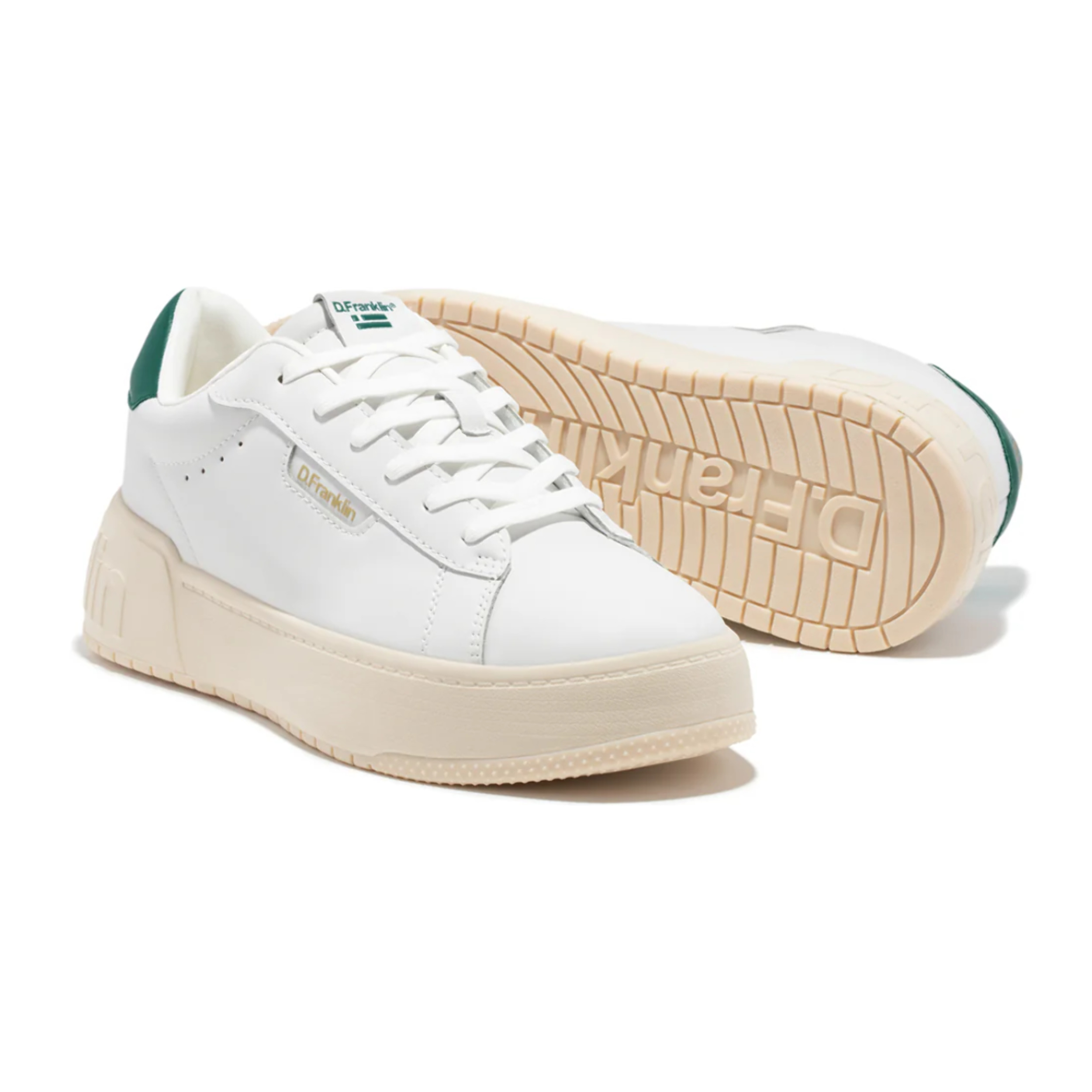 Zapatillas Deportivas Casual Unisex Court Tennis Blanco / Verde D.Franklin