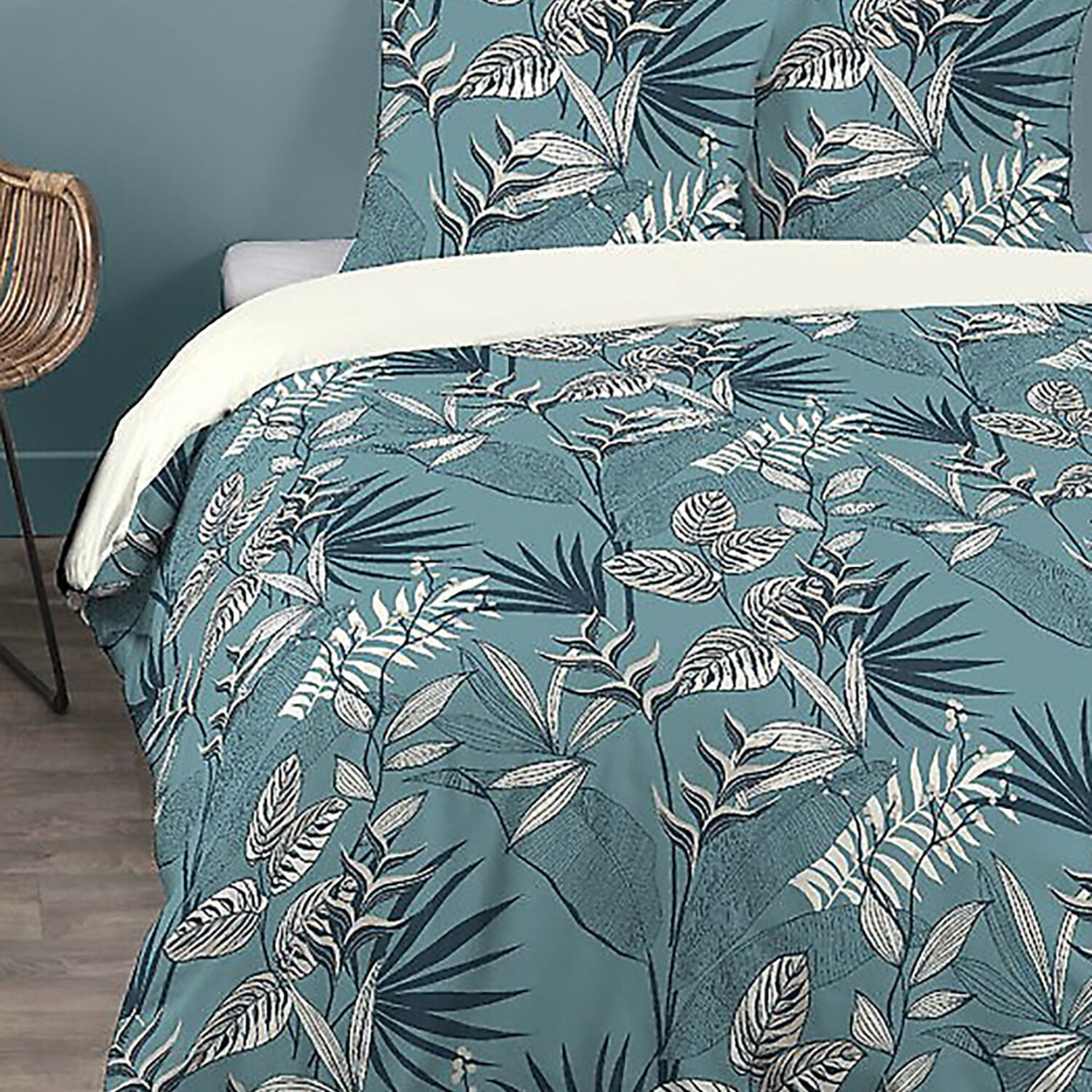 Parure housse de couette polyester vert