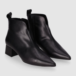 Botines de Piel - Negro - Tacón: 5 cm